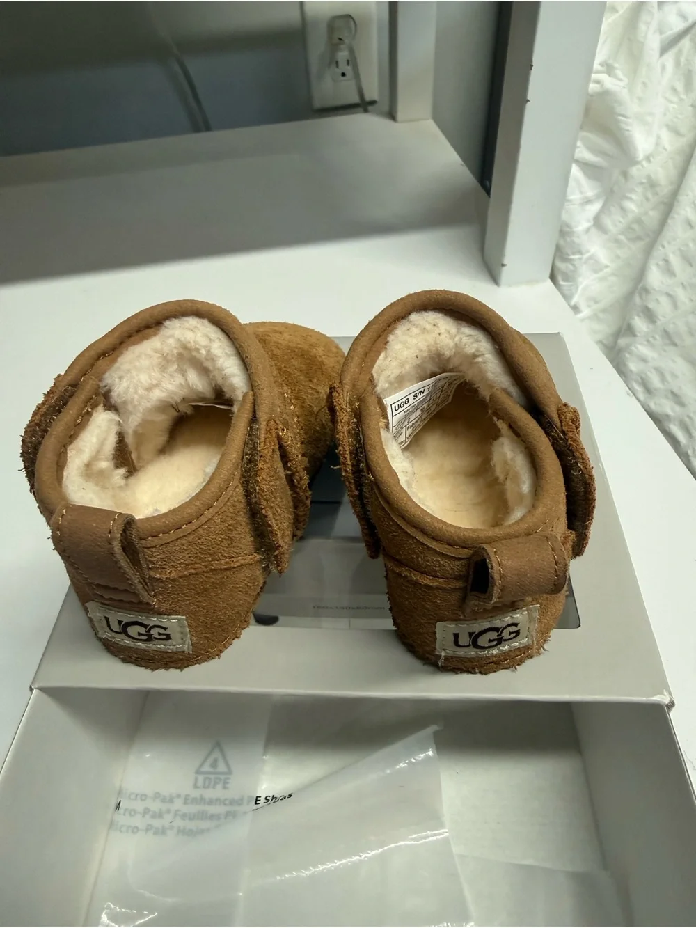 UGG Chestnut Baby Shearling-Lined Moccasin Slippers